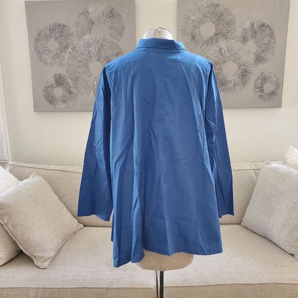 Attitudes by Renee  Wrinkle-Resistant Long-Sleeve Button-Up Shirt Sz 14 - Picture 7 of 11